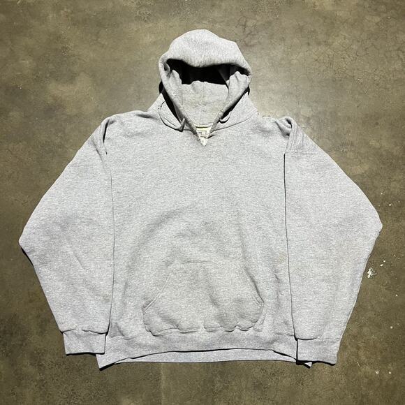 Vintage 90s Lee Ultraweight Grey Boxy Blank Hoodie - Picture 1 of 4